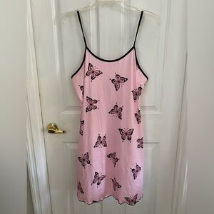 Pink Butterfly Print Nightgown